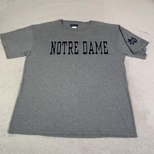 Vintage Notre Dame Fighting Irish Shirt Mens Large Gray NCAA Football JanSport‎